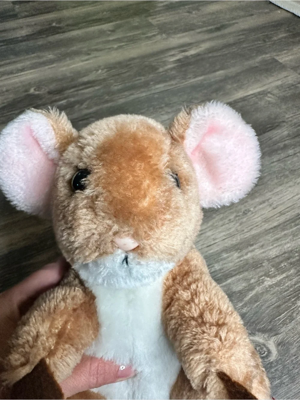 Vintage 1981 Dakin Mouse Plush Stuffed Animal Brown White Long Tail 10”